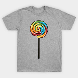 Fun Swirl Lolly Pop Cartoon Style Illustration T-Shirt